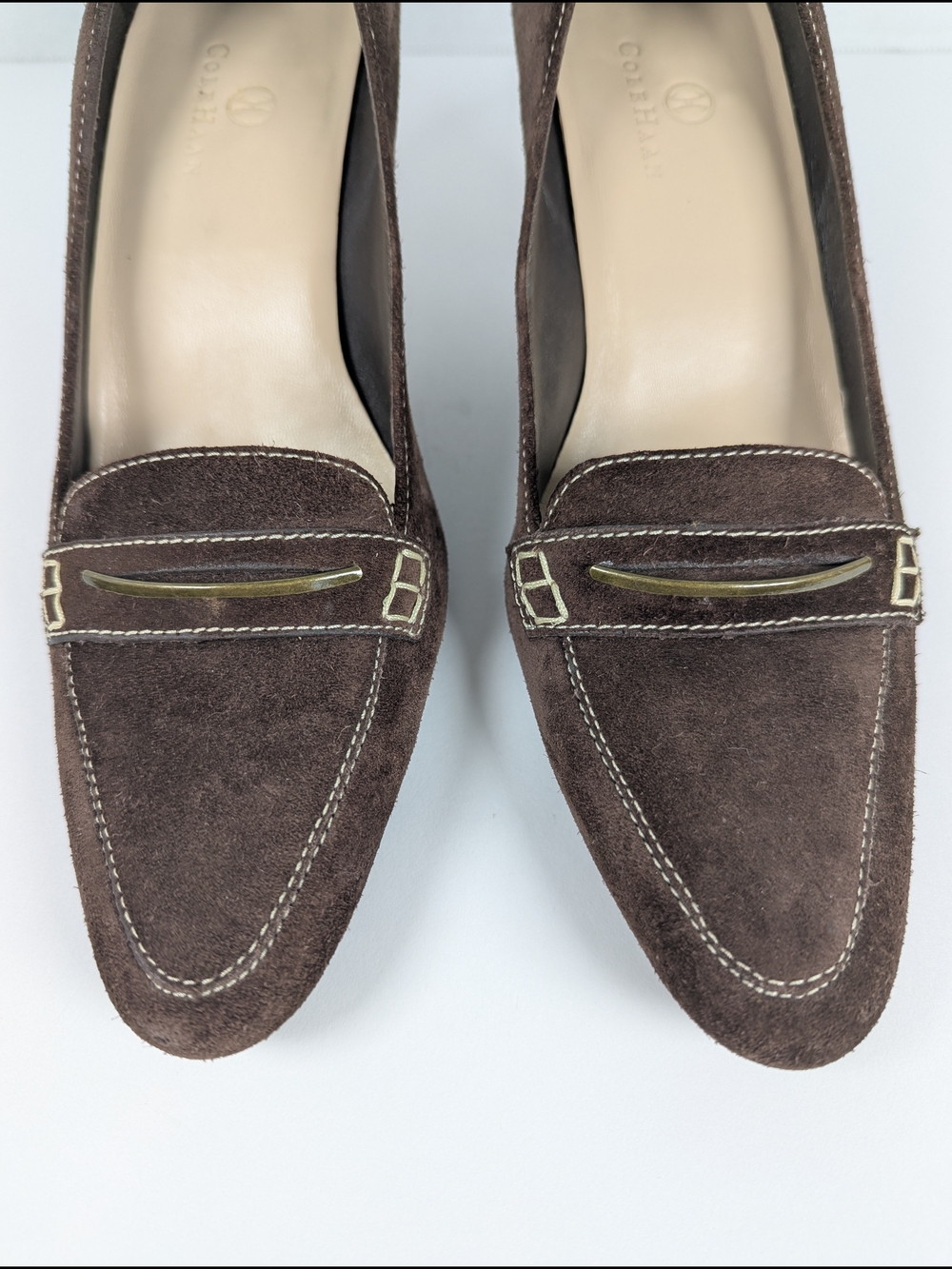 Cole Haan Chocolate Brown Suede 3" Heels Pump Office Fall Winter Women's Size 9 - Picture 3 of 16